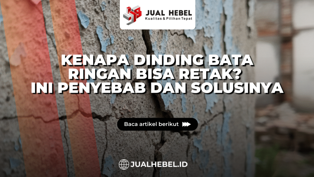 Dinding bata ringan yang mengalami retak rambut akibat kesalahan pemasangan