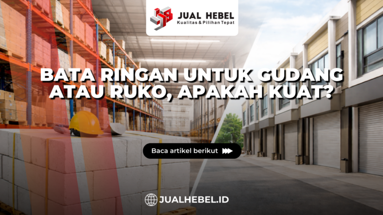 Bata ringan untuk gudang atau ruko di area proyek konstruksi.