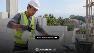 Hebel dibasahi sebelum dipasang