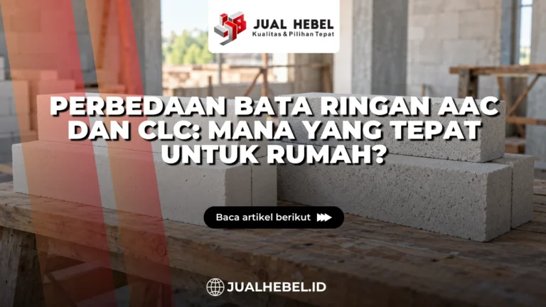 Perbandingan sampel bata ringan AAC dan CLC di atas meja kerja